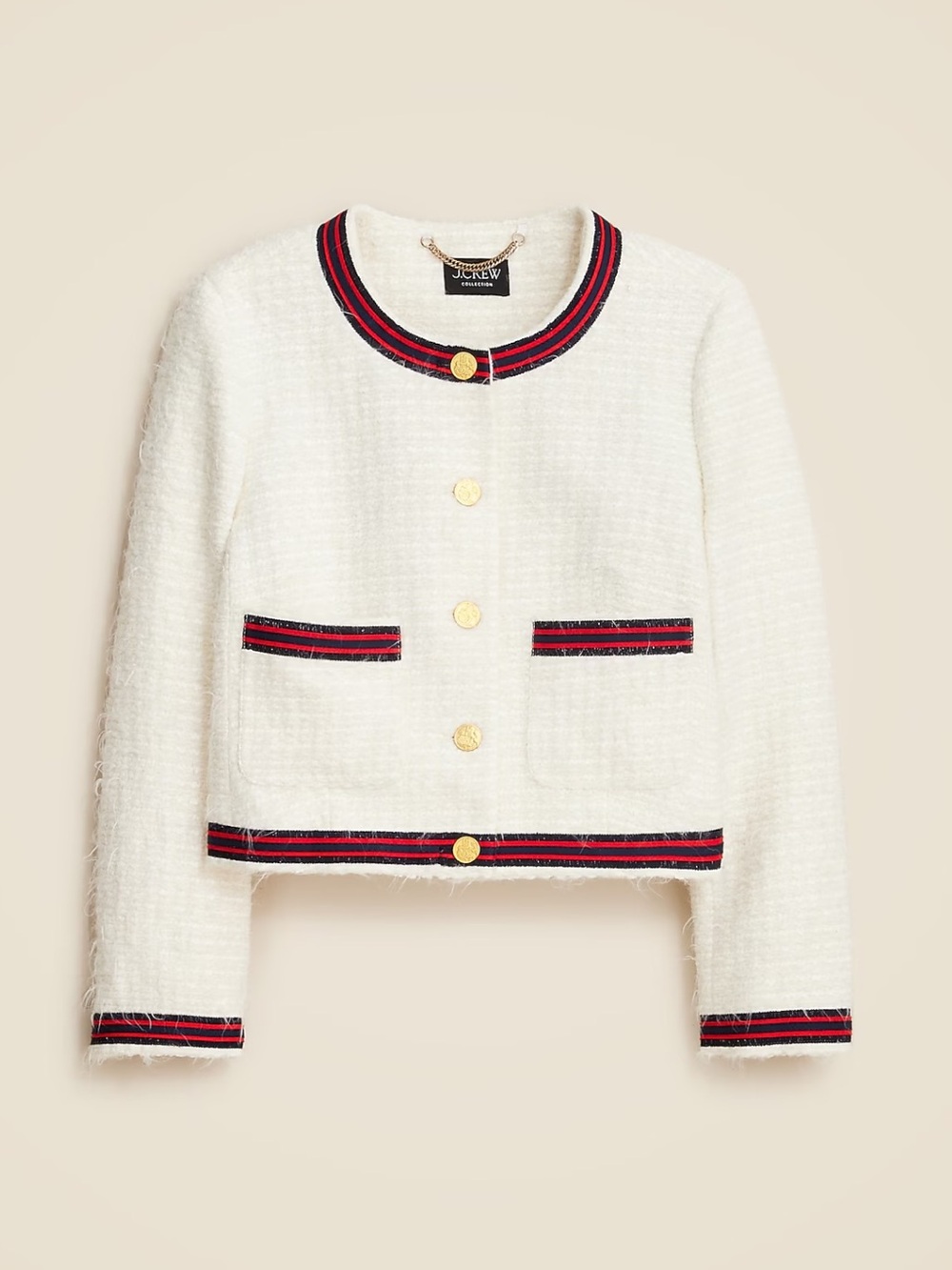 J.crew Collection contrast-trim lady jacket in Italian tweed 4